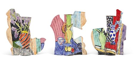 Tables and Vases (In three parts) by Betty (Elizabeth) Abrahams Woodman - Auction record, sale price, and art valuation. Compare with similar artists and explore comparable artworks.
