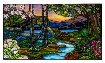 Landscape Window with Magnolias, Hydrangeas and Azaleas, circa 1915