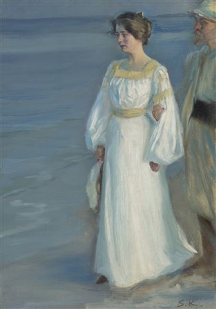 Sample artwork by Peder Severin (PS) Kroyer (1851 - 1909), known for genre, portrait, landscape, beach scene and marine painting-en plein aire - View similar artists and auction records