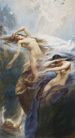 Sample artwork by Herbert James Draper (1864 - 1920), known for classical mythology and portrait painting, illustration, life drawing - View similar artists and auction records