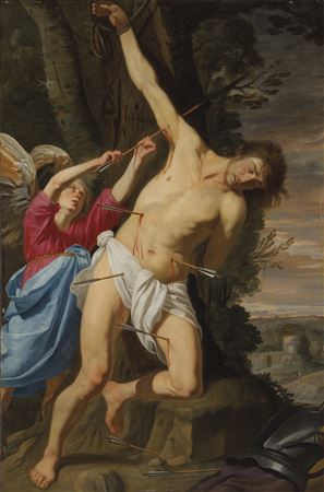 Saint Sebastian healed by an angel