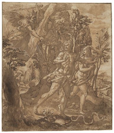 Adam and Eve cast out of the Garden of Eden