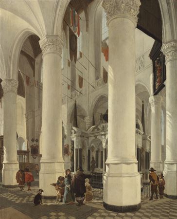 The interior of the New Church in Delft, with the Tombe of William the Silent, crafted by Hendrik de Keyser by Gerard Houckgeest - Auction record, sale price, and art valuation. Compare with similar artists and explore comparable artworks.