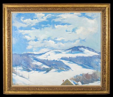 "Woodstock Hills, Vermont" by Alexander Robertson James - Auction record, sale price, and art valuation. Compare with similar artists and explore comparable artworks.