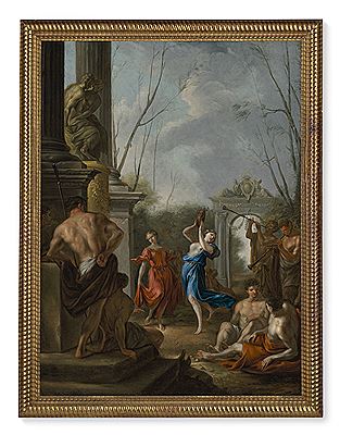 A Bacchanale in a classical courtyard