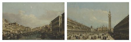 The Grand Canal with the Rialto Bridge from the South; Saint Mark's Square with the Basilica and the Campanile