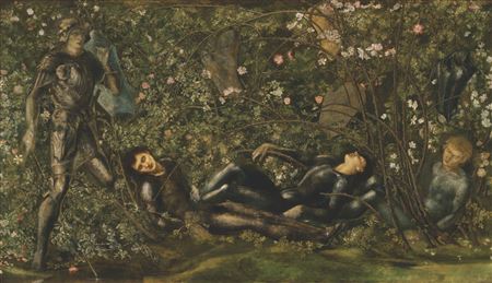 The Prince entering the Briar Wood by Edward Coley Burne-Jones - Auction record, sale price, and art valuation. Compare with similar artists and explore comparable artworks.