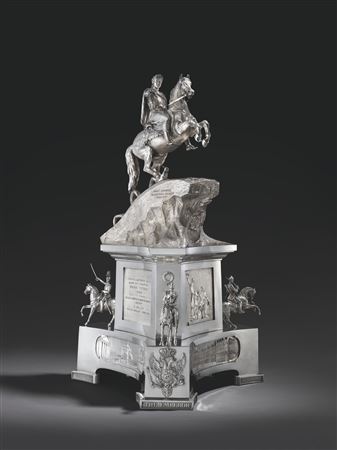 THE EMPEROR'S CUP, 1845 A VICTORIAN SILVER SCULPTURAL CENTREPIECE