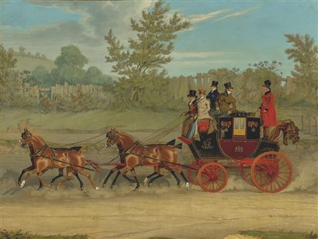 Sample artwork by James Pollard (1792 - 1867), known for sport genre and coach scene painting, etching - View similar artists and auction records