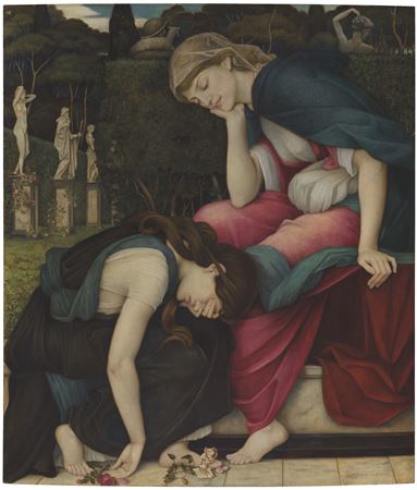 Patience on a monument smiling at Grief by John Roddam Spencer Stanhope - Auction record, sale price, and art valuation. Compare with similar artists and explore comparable artworks.