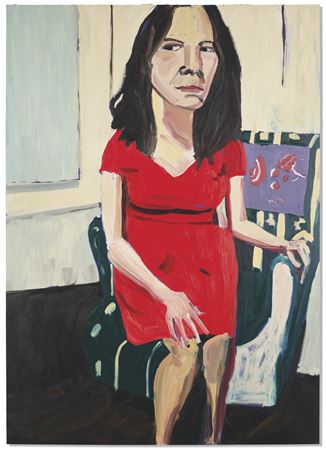 Night Self-Portrait in a Red Dress