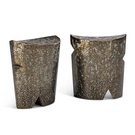 PAIR OF 'GIBUS' TABOURETS, 2015 by Caroline Corbeau - Auction record, sale price, and art valuation. Compare with similar artists and explore comparable artworks.