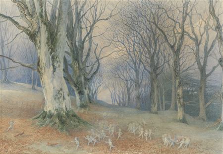 Fairies and squirrels in a forest