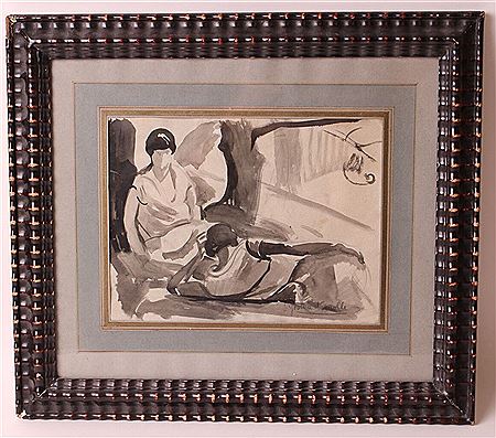 Relaxation under a tree by Jean Goutiere-Vernolle - Auction record, sale price, and art valuation. Compare with similar artists and explore comparable artworks.