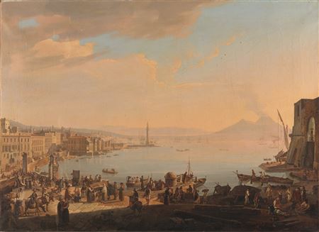 Vue de la baie de Naples avec le Castel dell' Ovo