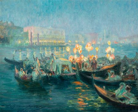 Gondolas off Saint Mark's Square, Venice