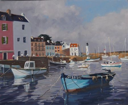 Belle Ile, marée haute à Sauzon