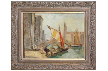 Sample artwork by Knut Norman (1896 - 1977), known for landscape and venetian scene painting - View similar artists and auction records