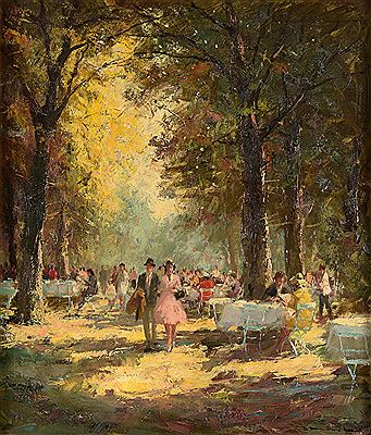 In the beer garden