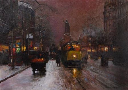 "La Place de la Republique, sous la neige"
