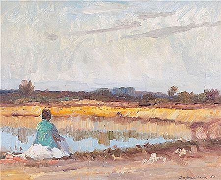 KOBIETA NAD STAWEM, 1959 by Alexej von Assaulenko - Auction record, sale price, and art valuation. Compare with similar artists and explore comparable artworks.