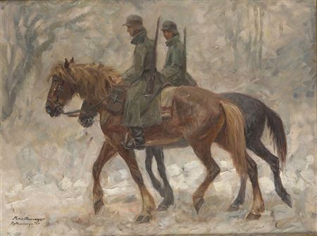 Two German soldiers on horseback