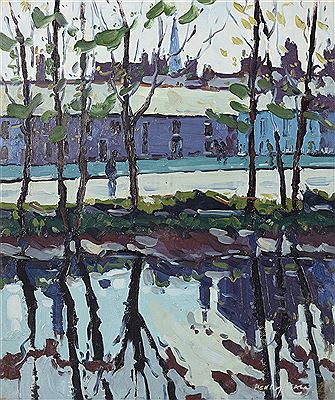 Trees along the riverbank by Henry Healy - Auction record, sale price, and art valuation. Compare with similar artists and explore comparable artworks.