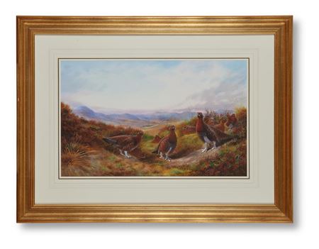 GROUSE IN A MOORLAND LANDSCAPE by Richard David Kristupas - Auction record, sale price, and art valuation. Compare with similar artists and explore comparable artworks.