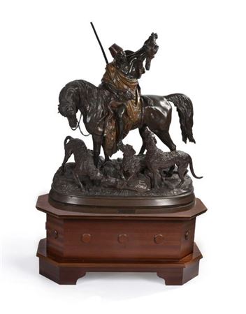 BRONZE GROUP 'KABYLE AU RETOUR DE LA CHASSE (THE BERBER HUNTER)'