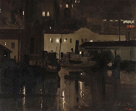 Night Scene, Hobart by Graeme Charles Inson - Auction record, sale price, and art valuation. Compare with similar artists and explore comparable artworks.