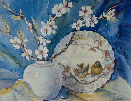 Peach Blossom Still Life W/Clr