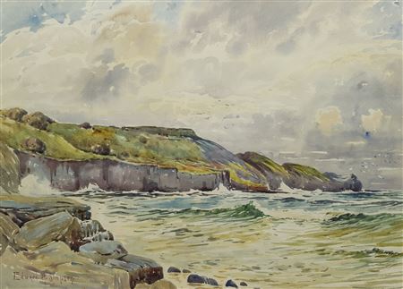 Rough Water The Ness Sandsend by Edward H Simpson - Auction record, sale price, and art valuation. Compare with similar artists and explore comparable artworks.