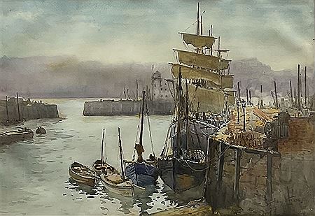 Sailing Vessels in Scarborough Harbour
