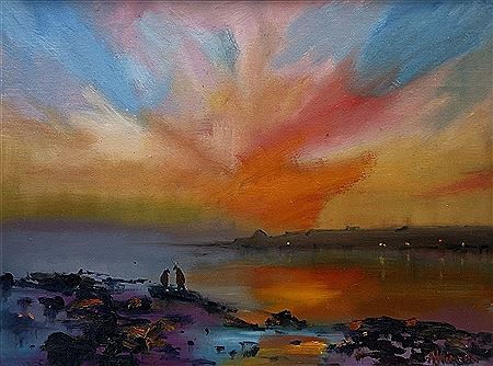 Evening Fishing Runswick Bay by Sue Atkinson - Auction record, sale price, and art valuation. Compare with similar artists and explore comparable artworks.