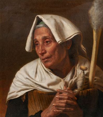 Old Italian woman with distaff by Jean Victor Schnetz - Auction record, sale price, and art valuation. Compare with similar artists and explore comparable artworks.