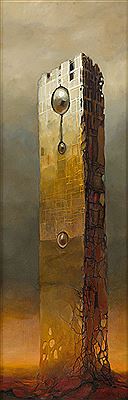Sample artwork by Marcin Tomaszewski (Born 1971), known for surrealist image painting, flying figures, bird-like images - View similar artists and auction records