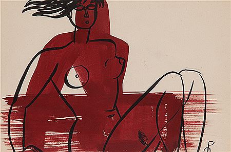 Sample artwork by Monika Piwowarska (1914 - 2006), known for landscape and portrait painting, artistic textiles - tapestries, abstraction - View similar artists and auction records