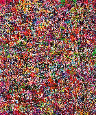 Sample artwork by Ewelina Ulanecka (Born 1983), known for non objective painting, mixed media bright colored painting on canvas - View similar artists and auction records