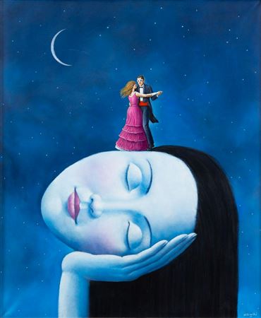 Randezvous with Poetry by Rafal Olbinski - Auction record, sale price, and art valuation. Compare with similar artists and explore comparable artworks.