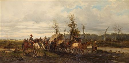 Army march. Scene from the January Uprising, circa 1880