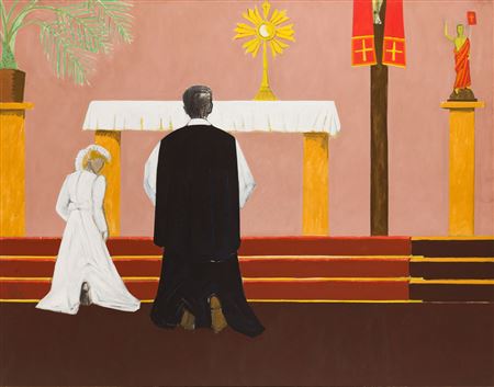 Sample artwork by Jaroslaw Modzelewski (Born 1955), known for painting, figure, church interiors - View similar artists and auction records