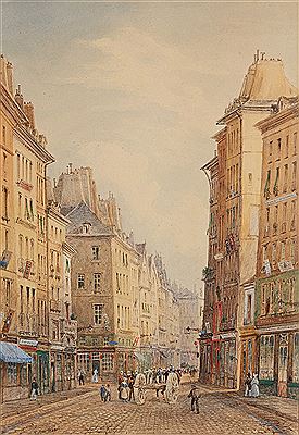 View of the rue Saint Denis in Paris by Nicolas Joseph Kellin - Auction record, sale price, and art valuation. Compare with similar artists and explore comparable artworks.