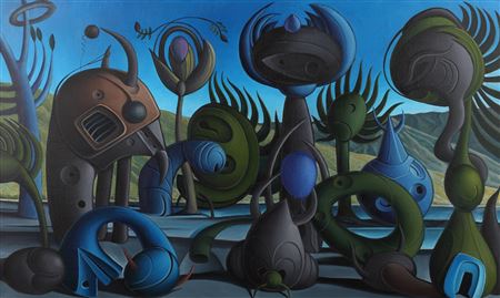 Sample artwork by Valton Tyler (1944 - 2017), known for surrealist painting, prints - View similar artists and auction records