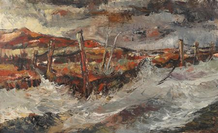 Big Bend Flash Flood by Karl Umlauf - Auction record, sale price, and art valuation. Compare with similar artists and explore comparable artworks.