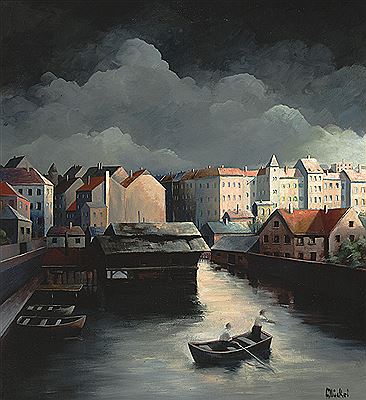 Morgendämmerung am Hafen