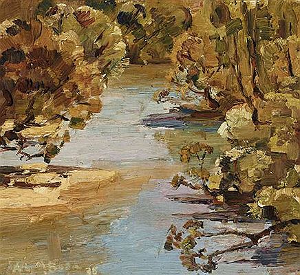 The Yarra at Warrandyte 1938 by Arthur (Merric) Boyd Sr - Auction record, sale price, and art valuation. Compare with similar artists and explore comparable artworks.