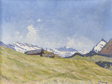 Sonnige Berglandschaft
