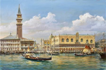 View of Venice with the Doge's Palace and St. Mark's Church