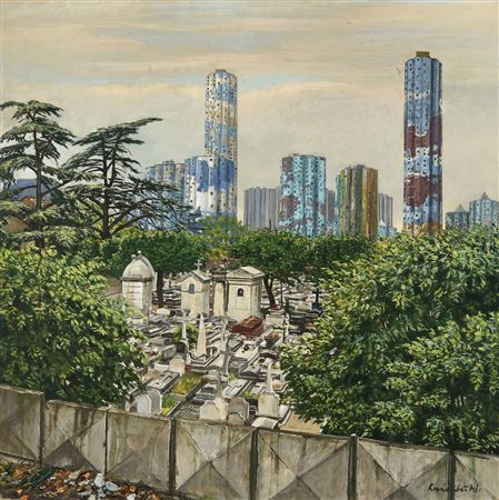 "Tours d'habitations et cimètiere"