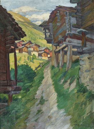 "Evening in Vissoye (Valais)"